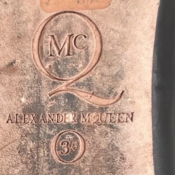 Alexander McQueen iconic black calf leather studded flat Size 36 / 6 - Picture 8 of 11